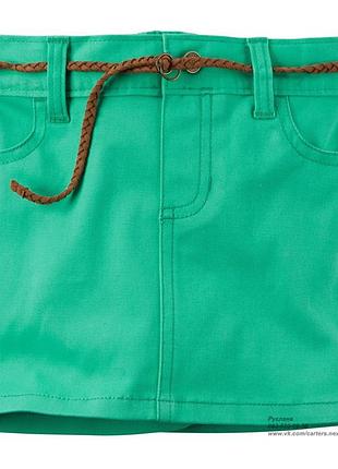 Юбка джинсовая с поясом для девочки картерс carters