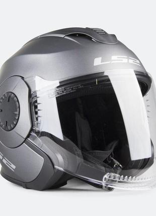 Мотошлем ls2 of570 verso single mono open face helmet matte titanium титан