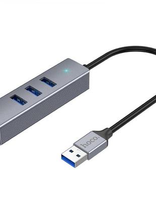 Хаб usb hoco hb34 easy link gigabit ethernet adapter(usb to usb3.0*3+rj45)