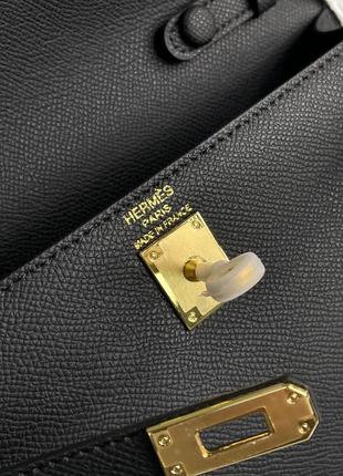 Hermes kelly pochette black/gold5 фото