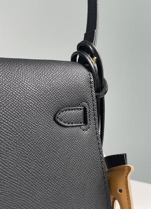 Hermes kelly pochette black/gold6 фото