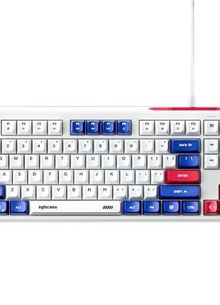 Проводная клавиатура inphic k9 с rgb подсветкой, подключение usb-typec, компактная, тихая, бело-синий