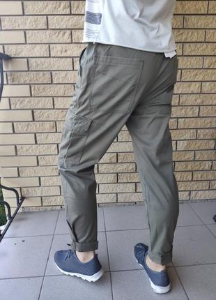 Джоггеры, джинсы с поясом на резинке унисекс, накладные карманы карго nn дм 1179-1(892)10 фото
