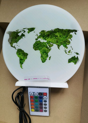 Декоративний світильник карта світу (нічник)3 фото