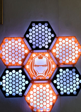 Модульний настінний світильник (нічник) "сота" авторський1 фото