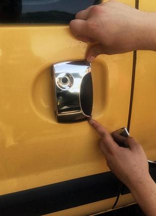 Накладки на ручки (нерж.) две передних -2024 две сдвижных для renault kangoo 1998-2008 гг