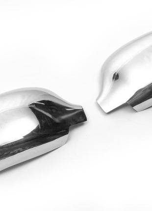 Накладки на зеркала (2004-2008, 2 шт) carmos - турецкая сталь для renault kangoo