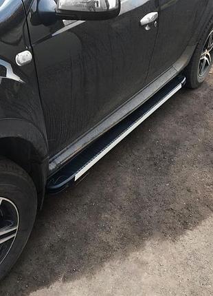 Боковые пороги maya v1 (2 шт., алюминий) для renault duster 2008-2017 гг