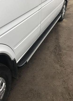 Боковые пороги maya v1 (2 шт., алюминий) средняя база для volkswagen lt 1998-2024 гг