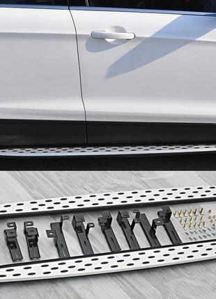 Боковые пороги oem-v2 (2 шт., алюминий) для ford kuga/escape 2013-2019 гг