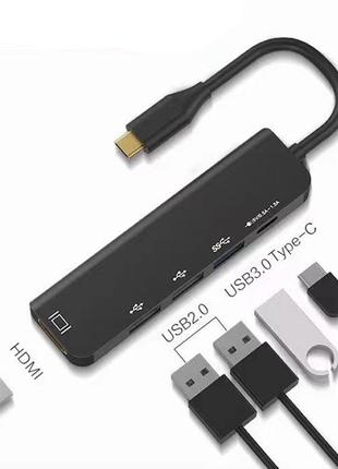 Usb-хаб xoko ac-405 type-c до hdmi+usb 3.0+usb 2.0+type-c usb (xk-ac-405)