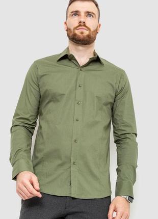 Рубашка мужская однотонная, цвет хаки, 214r7081
