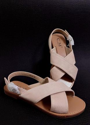 Нові сандалі жіночі, 37 розмір, штучна замша4 фото