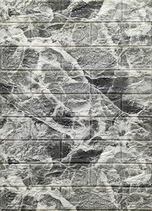 Декоративная 3d панель самоклейка под кирпич для стен черный мрамор легкая гипоаллергенная шумоизоляция ku-22