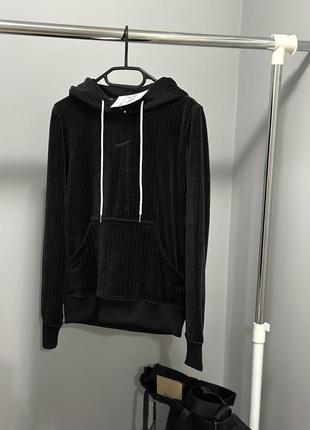 Спортивный худи джемпер nike w nsw vlr jumper dv7820-010 оригинал велюровое худи nike худи с капюшоном спортивное худи nike джемпер черное черный4 фото