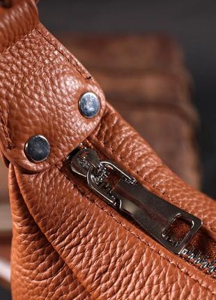 Женская сумка полукруглого формата с одной ручкой из натуральной кожи vintage 22413 коричневая9 фото
