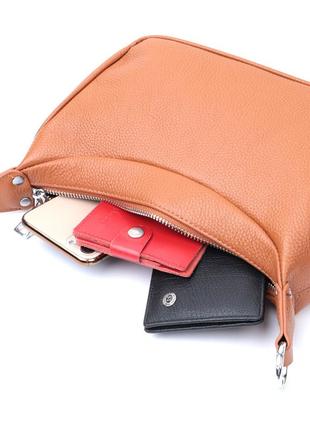 Женская сумка полукруглого формата с одной ручкой из натуральной кожи vintage 22413 коричневая6 фото