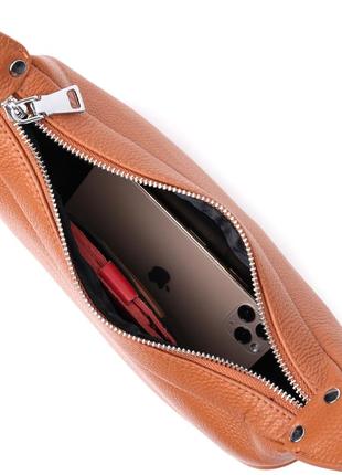 Женская сумка полукруглого формата с одной ручкой из натуральной кожи vintage 22413 коричневая5 фото