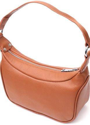 Женская сумка полукруглого формата с одной ручкой из натуральной кожи vintage 22413 коричневая