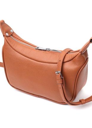 Женская сумка полукруглого формата с одной ручкой из натуральной кожи vintage 22413 коричневая2 фото