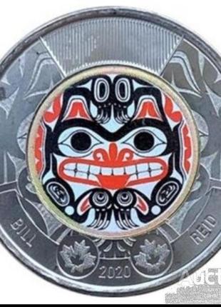 Канада 2 долари 2020 100 років від дня народження білла ріда (цветна)
