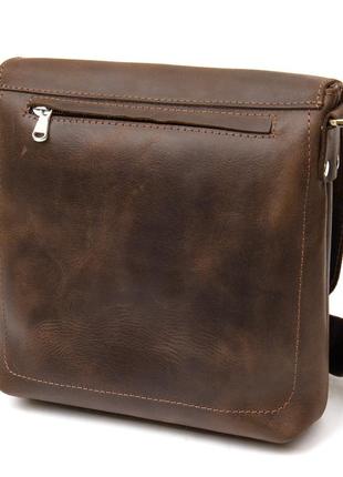 Мужская сумка-мессенджер grande pelle 11432 коричневый2 фото