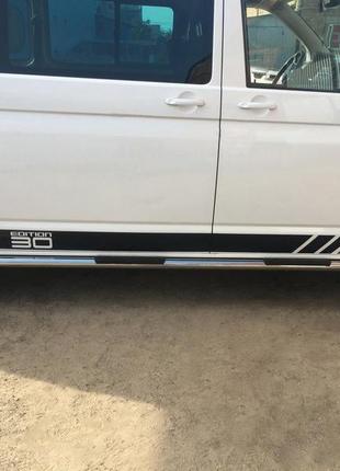 Боковые трубы bb002 (2 шт, нерж) 60мм, короткая база для volkswagen t5 2010-2015 гг