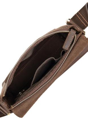 Мужская сумка-мессенджер grande pelle 11432 коричневый6 фото