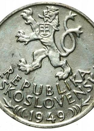 Чехословакия 100 крон, 1949 700 лет праву добычи серебра в йиглаве срібло 14 гр. №14172 фото