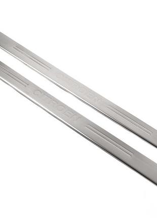 Накладки на пороги omsaline (2 шт., нерж.) для citroen c-2 2003-2009 гг