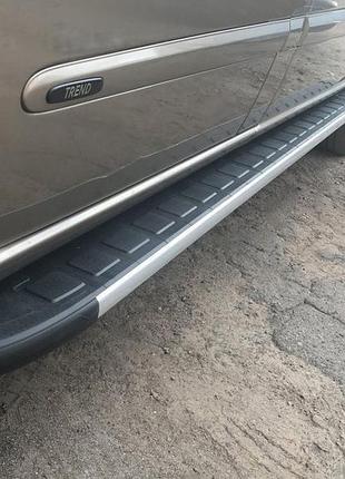 Боковые пороги duru (2 шт., алюминий) длинная (extralong) для mercedes vito / v w447 2014-2024 гг