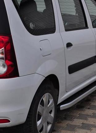 Боковые пороги fullmond (2 шт, алюм.) для renault logan mcv 2005-2013 гг
