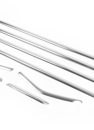 Нижня окантовка вікон (8 шт, нерж) хетчбек, omsaline - італійська нержавіюча сталь для ford focus iii 2011-2017 рр