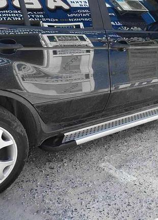 Боковые пороги allmond grey (2 шт, алюм.) для bmw x5 e-53 1999-2006 гг