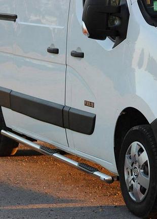 Боковые трубы bb002 (2 шт., нерж.) длинная база для nissan nv400 2010-2024 гг