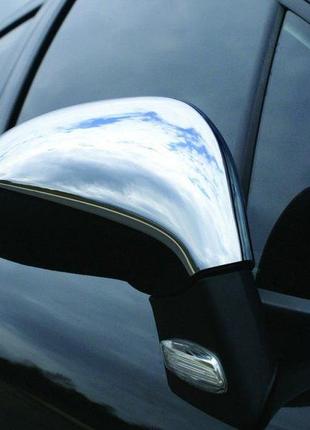Накладки на зеркала (2 шт, нерж) carmos - турецкая сталь для peugeot 308 2007-2013 гг