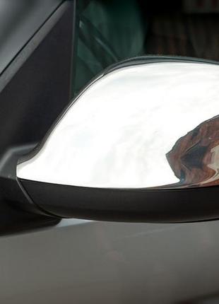 Накладки на зеркала (2 шт, нержавейка) carmos - турецкая сталь для volkswagen t6 2015-2024,