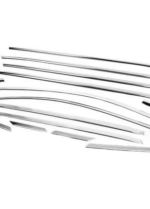 Полная окантовка стекол (14 шт, нерж) для hyundai tucson tl 2016-2021 гг