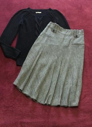 Юбка миди серая классная стильная