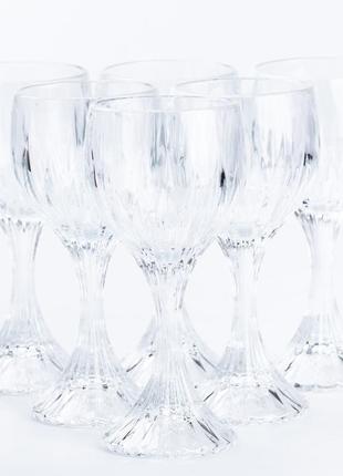 Набір келихів для вина 6 штук скляний прозорий1 фото