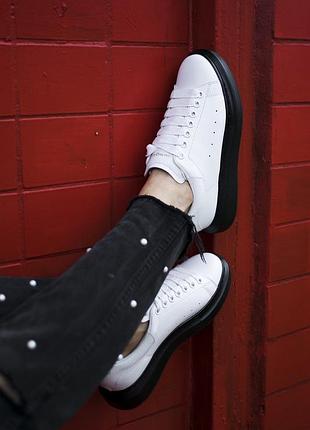 Кроссовки  alexander mcqueen white/black 2.0 кросівки кеди кеды
