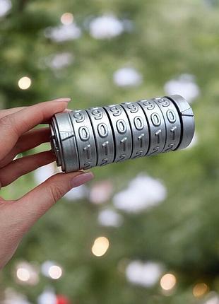 Оригінальний подарунок для дівчини криптекс із сюрпризом гарний подарунковий набір схованка сріблястий