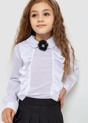 Блуза для девочек нарядная, цвет белый, 172r103