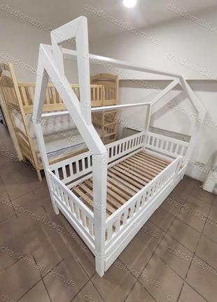 Ліжко будиночок біле з ящиками дитяче дерев'яне/масив ольхи...2 фото