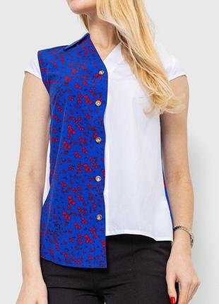 Блуза с принтом, цвет электрик, 230r99-113 фото