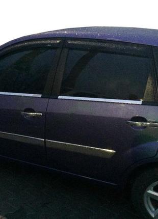 Наружная окантовка стекол (4 шт, нерж) carmos - турецкая сталь для ford fiesta 2002-2008 гг