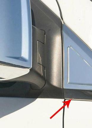 Накладка возле зеркал (2 шт, нерж) omsaline - итальянская нержавейка для volkswagen crafter 2006-2017 гг