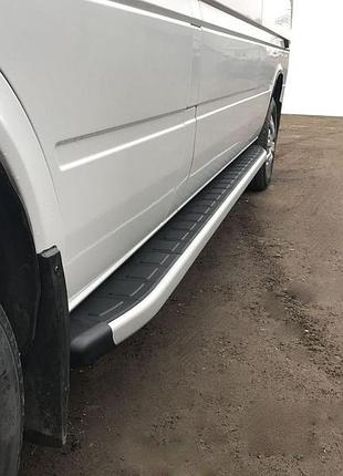 Боковые пороги fullmond (2 шт, алюм) средняя база для mercedes sprinter 1995-2006 гг