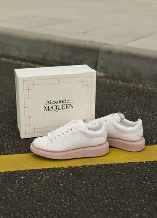 Кросівки alexander mcqueen white/pink кросівки кеді кеди2 фото