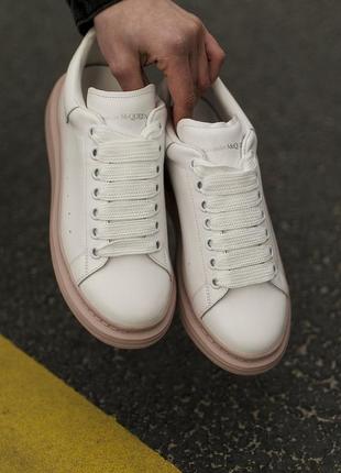 Кросівки alexander mcqueen white/pink кросівки кеді кеди6 фото